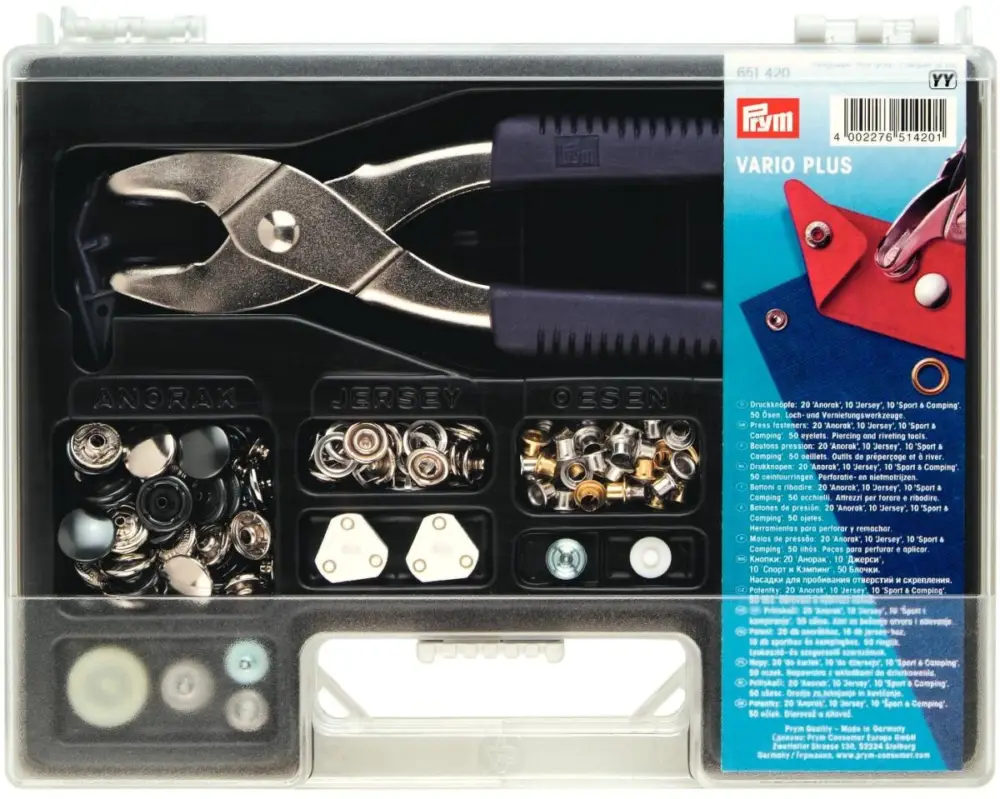 Prym Vario-Plus Sortimentskasten Druckknöpfe Ösen 24x18cm Billig