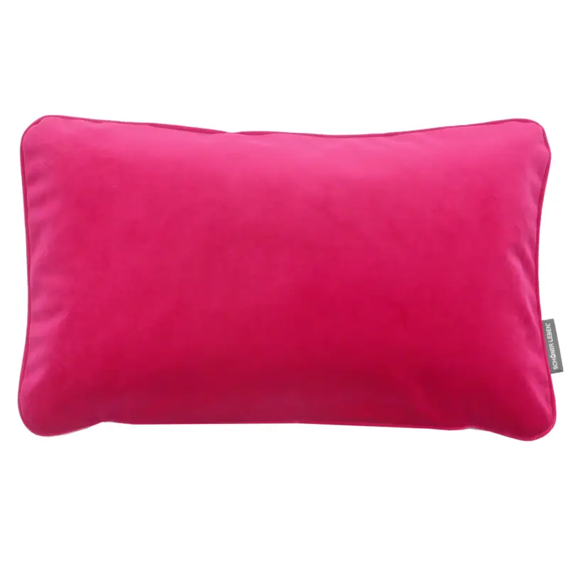 SCHÖNER LEBEN. Samtkissen mit Kederumrandung und Federfüllung pink 30x50cm Top-Angebot