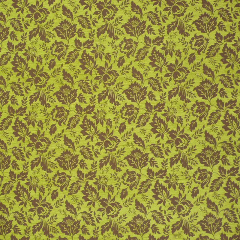 Möbelstoff Bezugsstoff Jacquard WAIBLINGEN Blume braun grün Saisonangebot