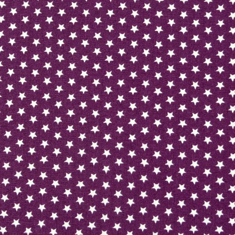 Baumwollstoff Mini Sterne lila aubergine weiß Echt