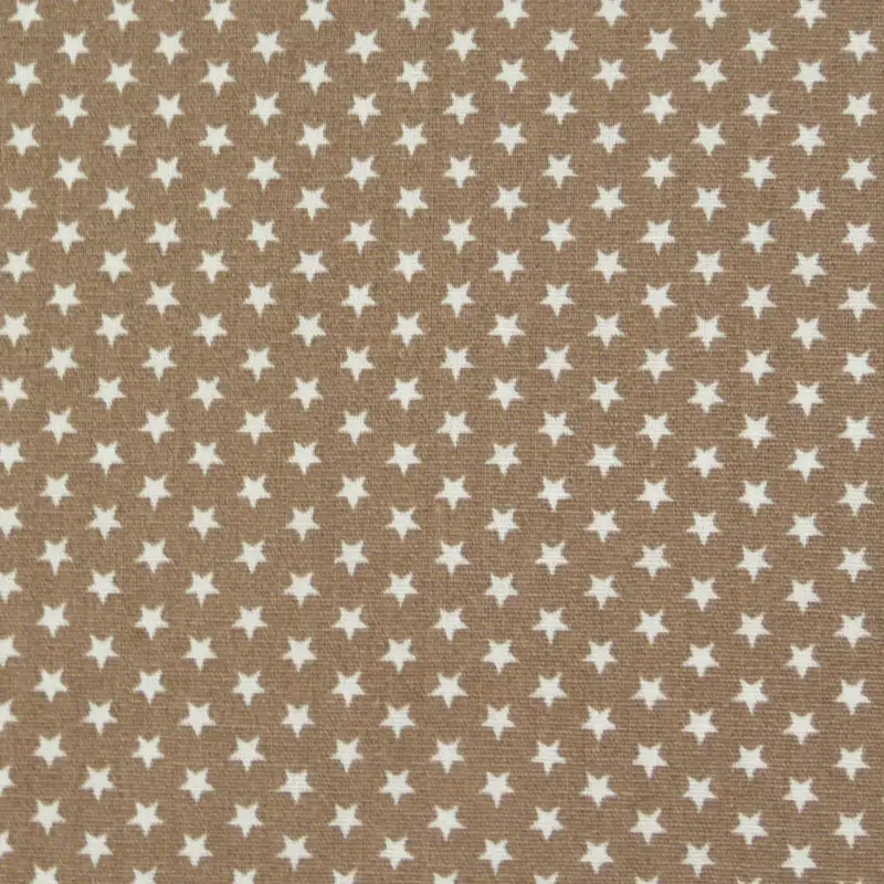 Preiswert Baumwollstoff Mini Sterne taupe weiß