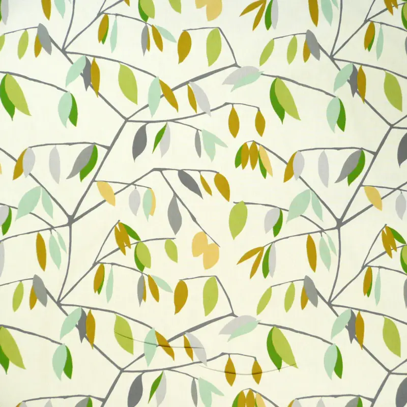 Dekostoff Coco Plum Lemonade Blätter grau grün gelb 137cm Beliebt