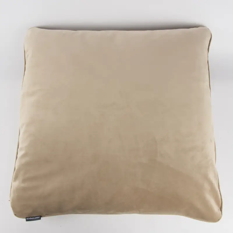Bestpreis SCHÖNER LEBEN. Samtkissen mit Kederumrandung und Federfüllung beige 70x70cm