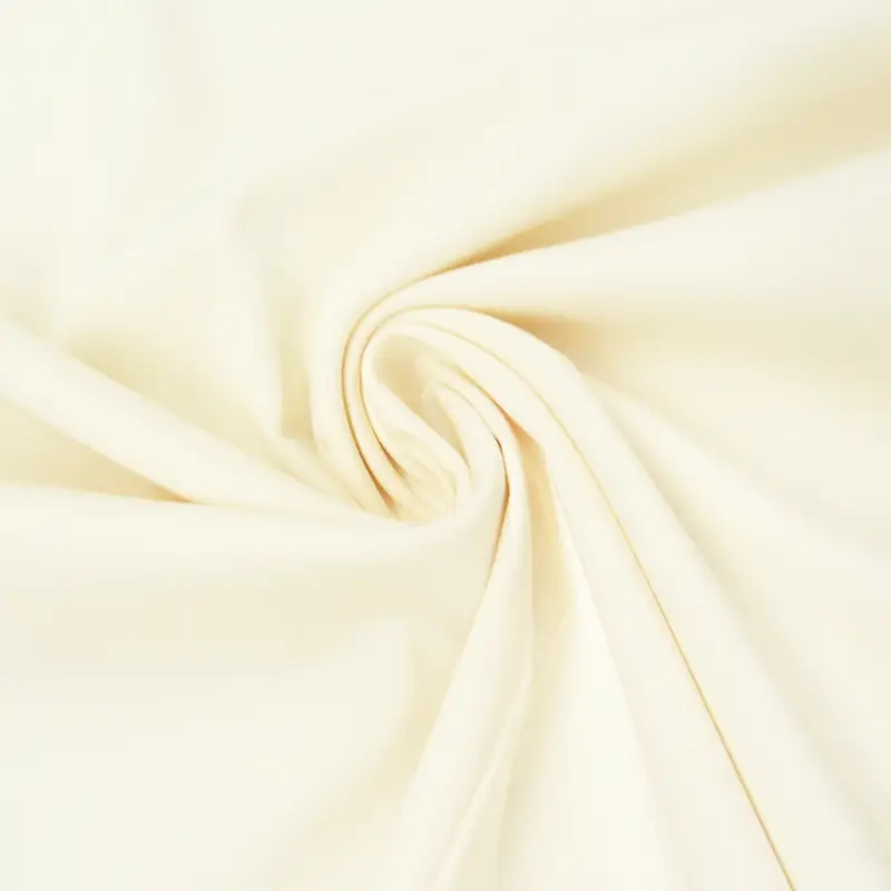 Zertifiziert Viskose Stoff Stretch Rosella uni creme 1,40m Breite