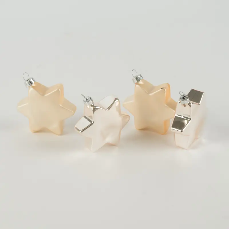 Letzte Chance Weihnachtskugeln Christbaumkugeln Sternanhänger 4Stk gold-silberfarbig Ø8cm