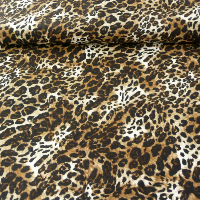 Meistverkauft Polyamid Stoff elastisch Leopard braun 1,4m Breite