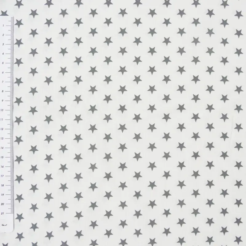 Baumwollstoff Sterne ca. 1x1cm weiß grau Angebot