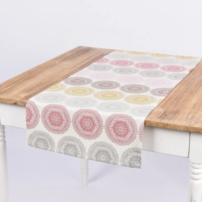 Bestpreis Schöner Leben Tischläufer Mandala Ornament Kreise beige bunt pastell 40x160cm