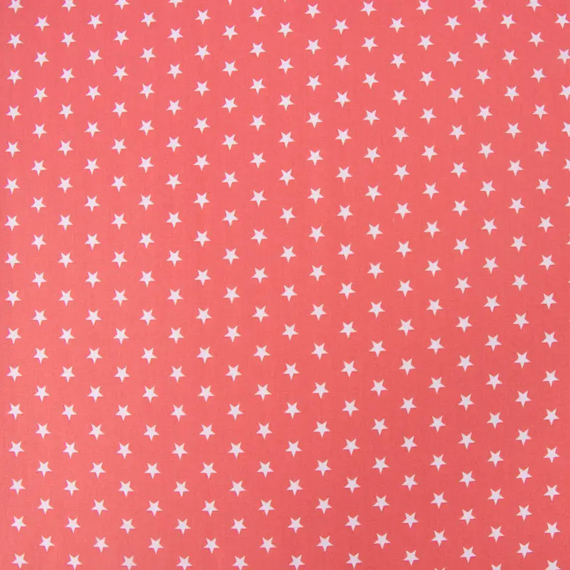 Bestpreis Baumwollstoff Sterne ca. 1x1cm koralle weiß 1,40m Breite