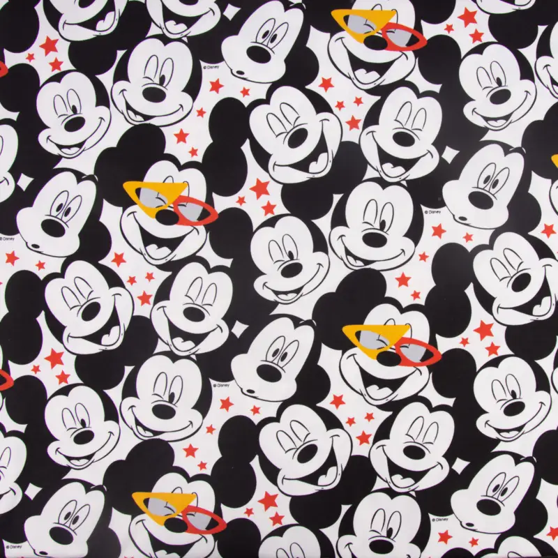 Baumwolljersey Jersey Disney Micky Maus Sterne weiß schwarz rot 1,50m Breite Must-Have