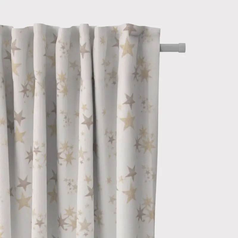 Neue Ware SCHÖNER LEBEN. Vorhang mit Smok-Schlaufenband Sterne beidseitig beige gold 245cm oder Wunschlänge