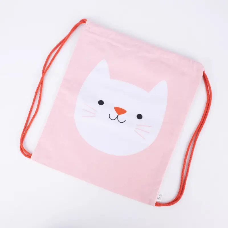 Billig Turnbeutel Katze Cookie rosa 31x37,5cm
