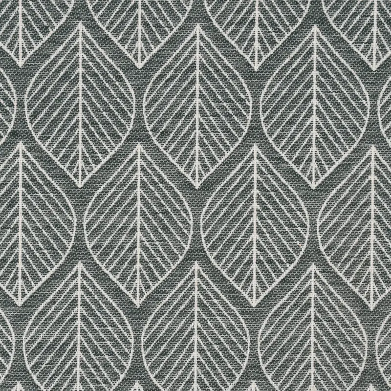 Dekostoff Jacquard Doubleface Premium Leaf Retro Scandi Blätter grün hellbeige 1,4m Breite Markenware