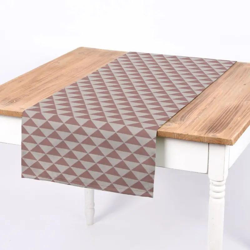 SCHÖNER LEBEN. Tischläufer Dreiecke altrosa weiß 40x160cm Angebot
