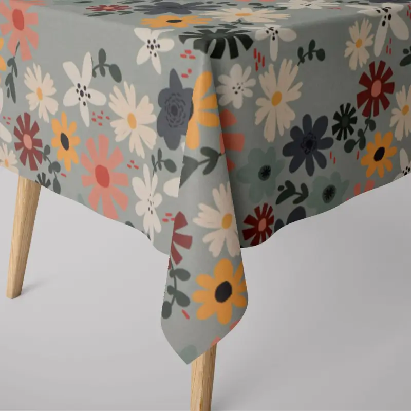 SCHÖNER LEBEN. Tischdecke Blumen Blüten mint bunt verschiedene Größen Nur Für Kurze Zeit