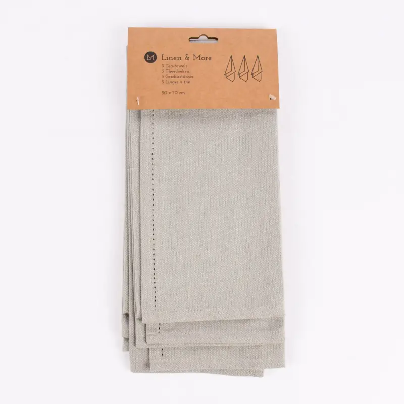 Linen & More 3er Set Geschirrtücher Indi einfarbig natur 50x70cm Sofort Bestellen