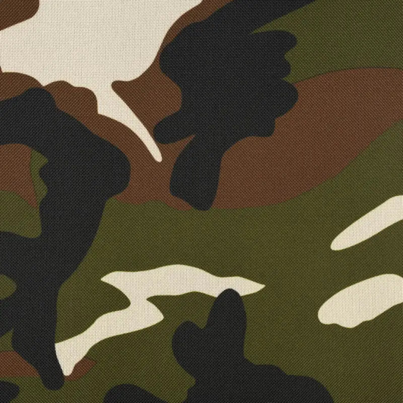 Markenware Polyester Stoff Meterware PVC Coating wasserabweisend Camouflage braun grün 1,5m Breite