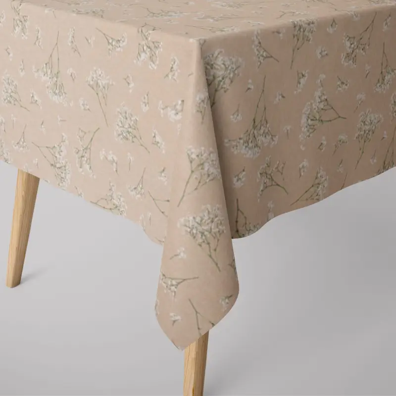 SCHÖNER LEBEN. Tischdecke Leinenlook Florist Elegant Schleierkraut natur weiß verschiedene Größen Neue Ware