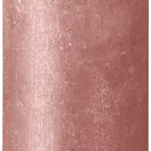 Bestseller Bolsius Stumpenkerze Shimmer Rustik rosa 7x13cm