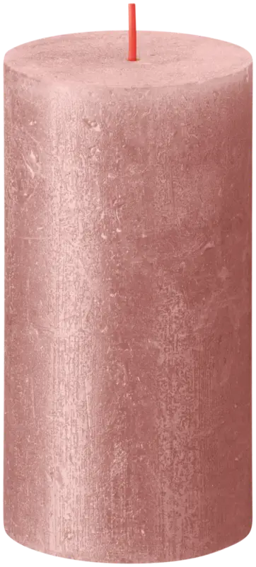 Bestseller Bolsius Stumpenkerze Shimmer Rustik rosa 7x13cm