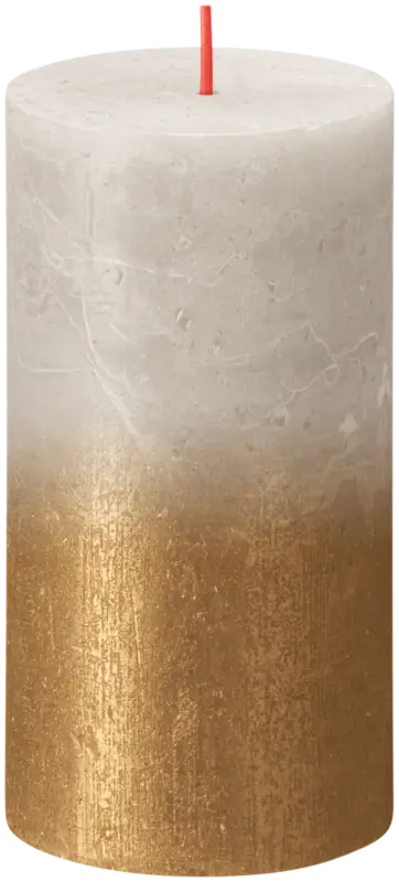 Bolsius Stumpenkerze Sunset Rustik sandy grey gold 7x13cm Jetzt Bestellen