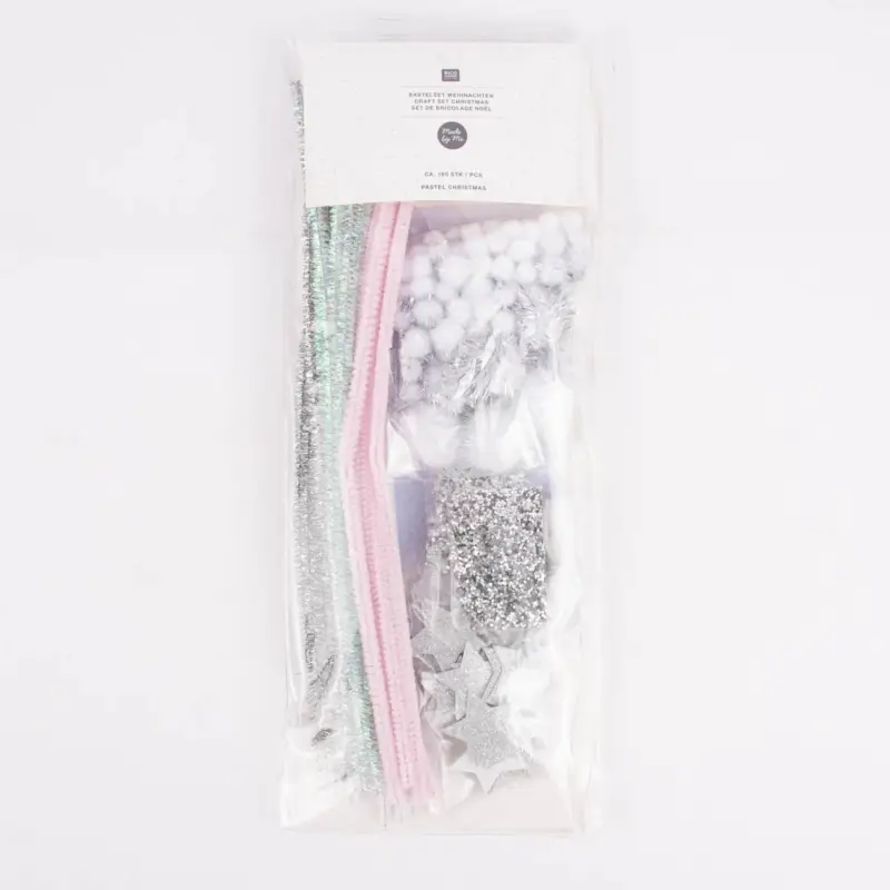 Bestseller Rico Design Bastelset Weihnachten weiß silberfarbig rosa 35x14cm