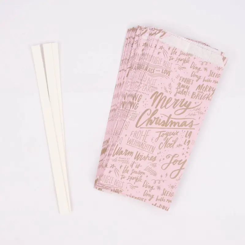 Top-Seller Rico Design Sterne Papiertüten Set rosa goldfarbig 24 Tüten