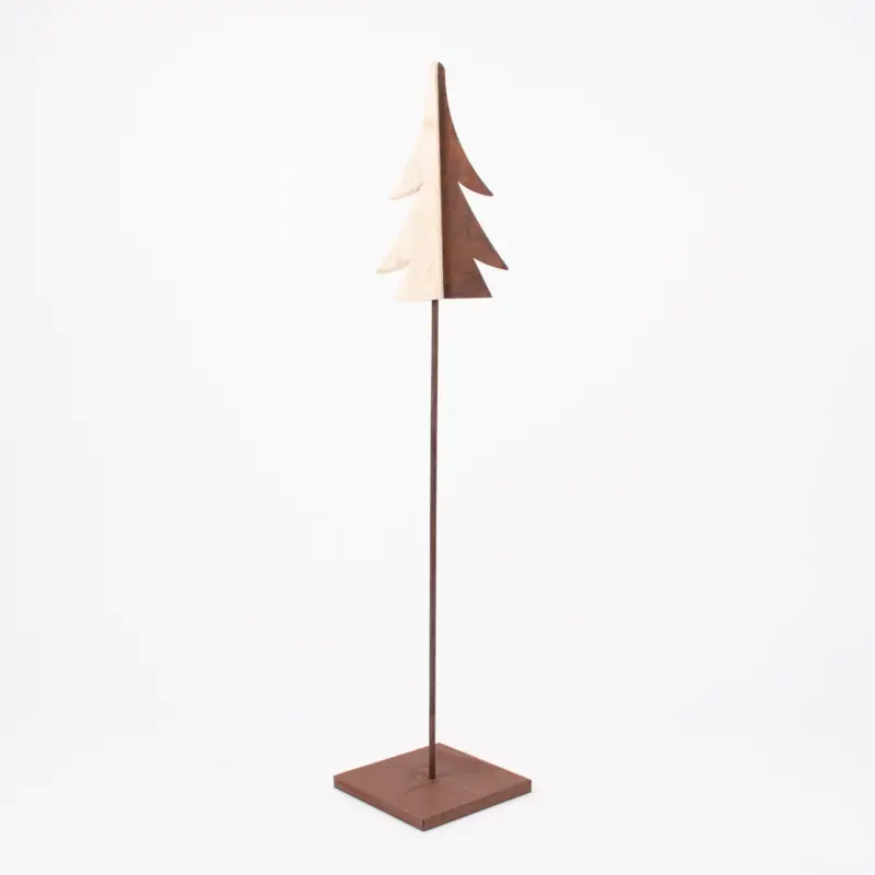 Garantierte Lieferung Dekoaufsteller Weihnachtsbaum Holz Metall braun natur 110x22x22cm