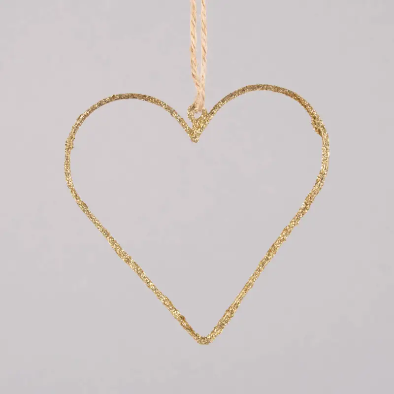 Rico Design Dekohänger Herz Glitter Metall goldfarben 9x9cm Beliebt