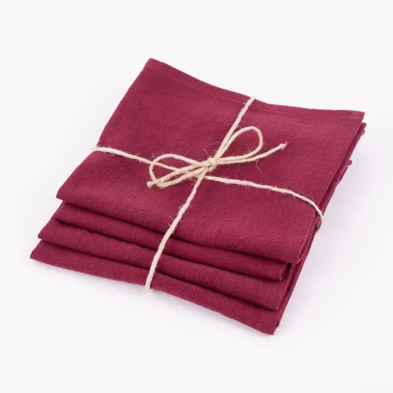 Top-Seller SCHÖNER LEBEN. Stoffservietten 4er Set Bio Ramie Leinenoptik beere 40x40cm