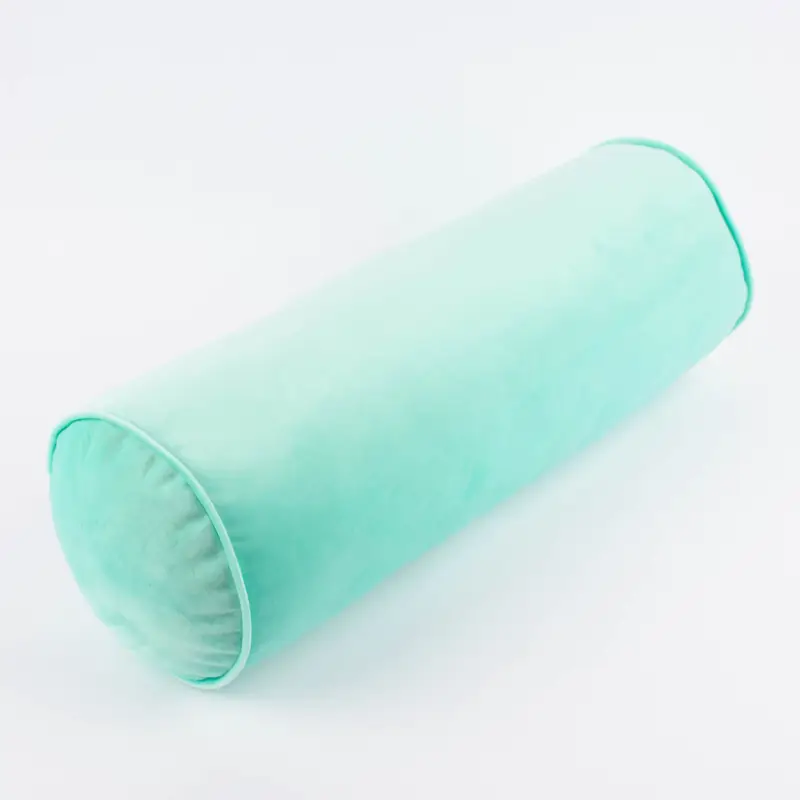 Nackenrolle aus Samt mit Kederumrandung pastell mint 20x55cm von SCHÖNER LEBEN. Angebot