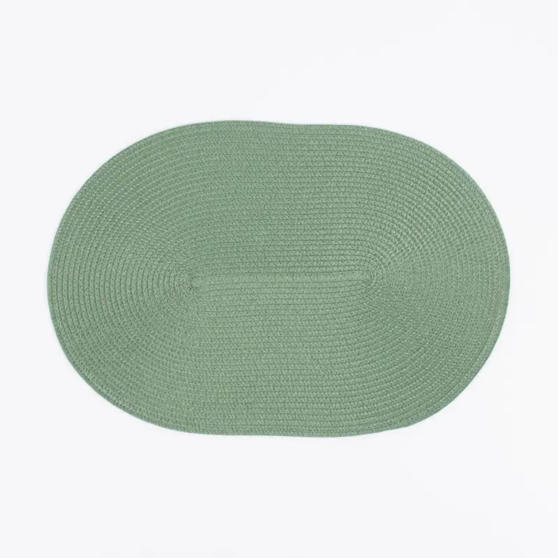 Sichere Zahlung Platzset Kunststoff Flechtoptik oval grün 45x30cm