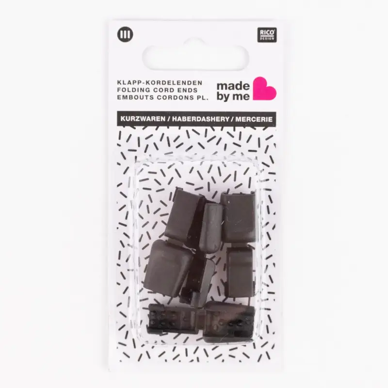 Top-Angebot Rico Design Klapp Kordelenden Kunststoff schwarz 1,5x1,3cm