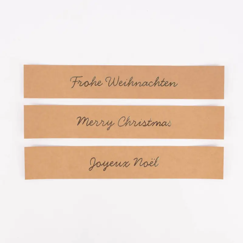 Rico Design Papierstreifen für Ring Weihnachten Kraftpapier braun goldfarbig 3 Stück 42x7cm Solange Der Vorrat Reicht