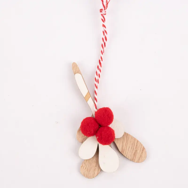 Rico Design Dekohänger Zweige mit Pompons natur weiß rot 5x9cm Direkt Vom Hersteller
