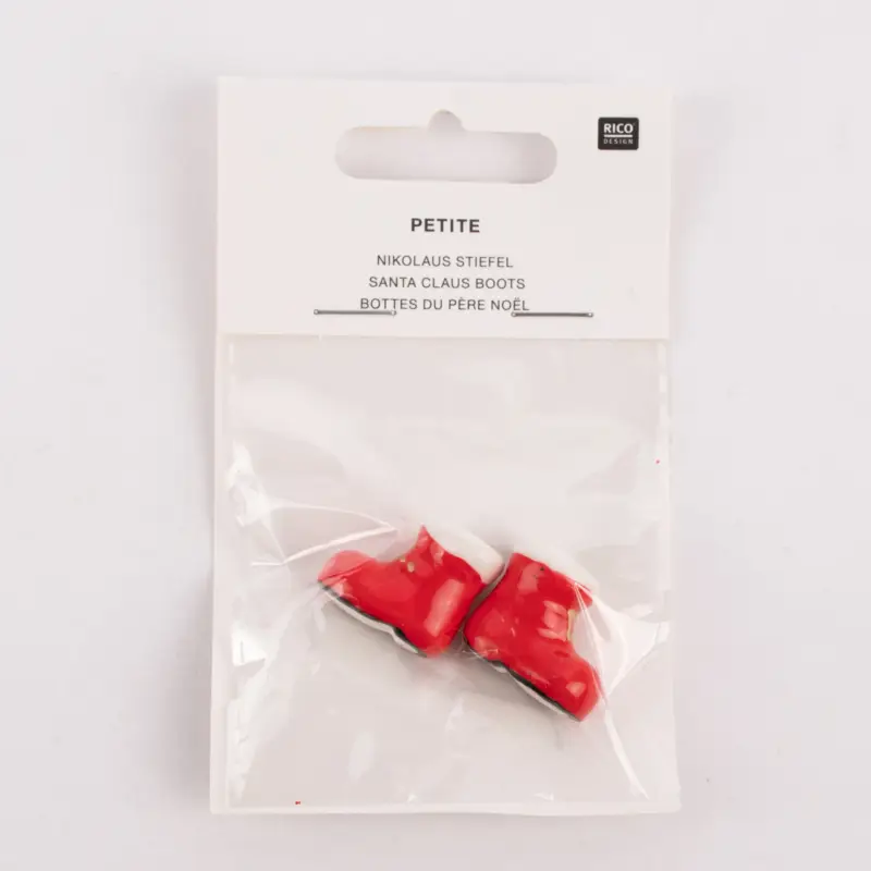 Angebot Rico Design Miniatur Nikolaus Stiefel Keramik rot weiß 2x2cm