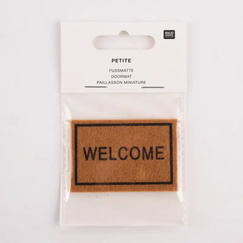 Rico Design Miniatur Fußmatte Welcome braun schwarz 4x6cm Sonderangebot