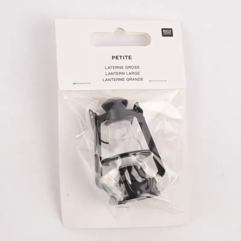 Rico Design Miniatur Laterne schwarz klar 4x5,5cm Highlight