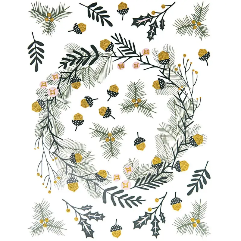 Knallerangebot Rico Design Deko Sticker Weihnachten verschiedene Motive grün goldfarbig rosa