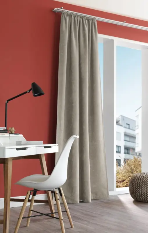Vorhang Rustico Thermochenille Struktur uni grau 142x245cm (BxH) Jetzt Kaufen