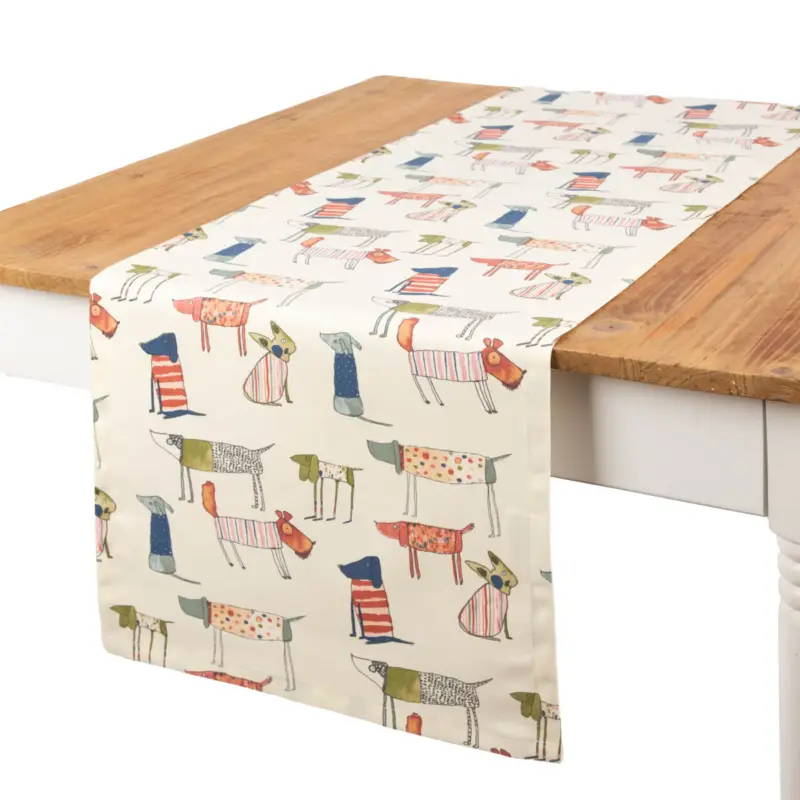 Tischläufer Baumwolle Hunde beige bunt 40x160cm von SCHÖNER LEBEN. Jetzt Bestellen