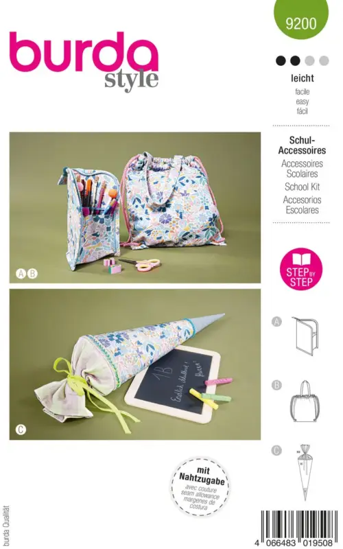 Preis Gesenkt Burda Schnittmuster 9200 Schul-Accessoires