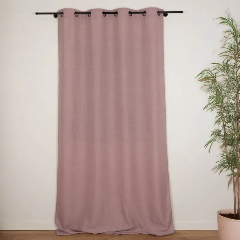 Direktkauf Vorhang mit Ösen Leinenstruktur rosa 140x280cm