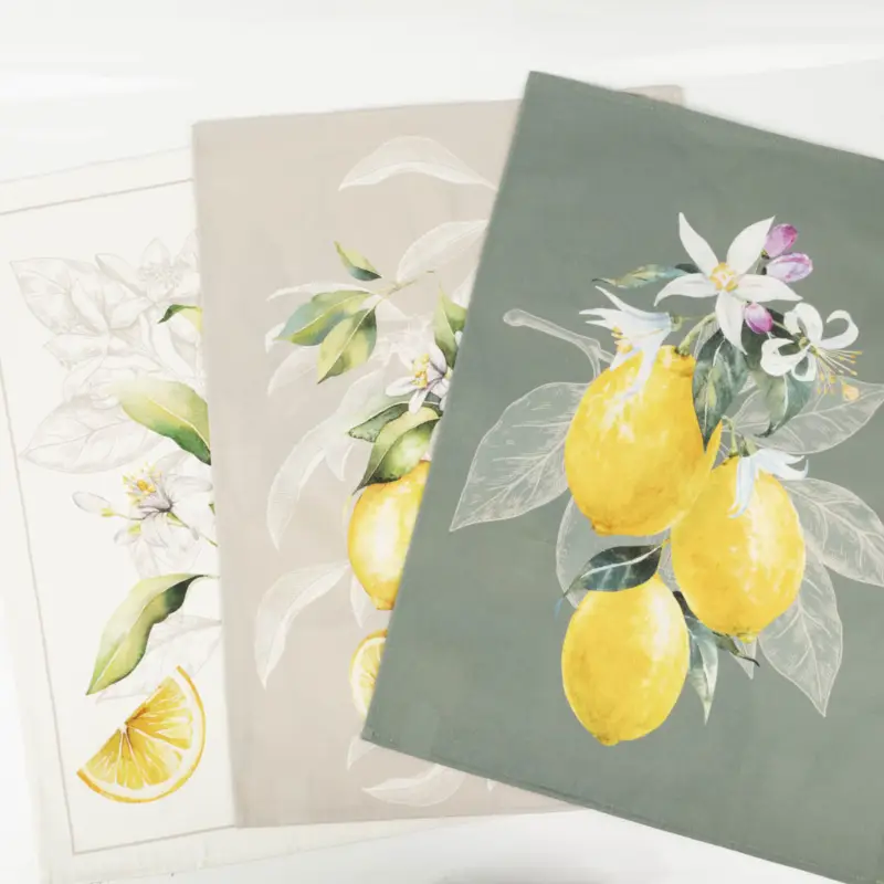 Angebot Geschirrtuch Lemon aus Baumwolle 50x70cm im 3er Set