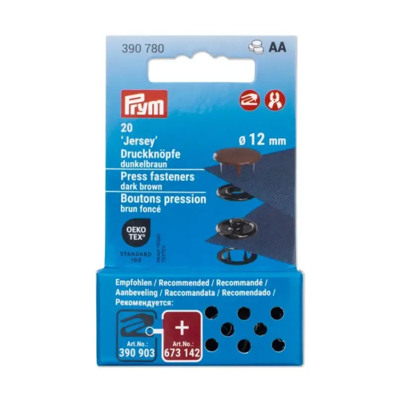 Druckknöpfe Jersey 12mm dunkelbraun 20 Stk von Prym Aktuell