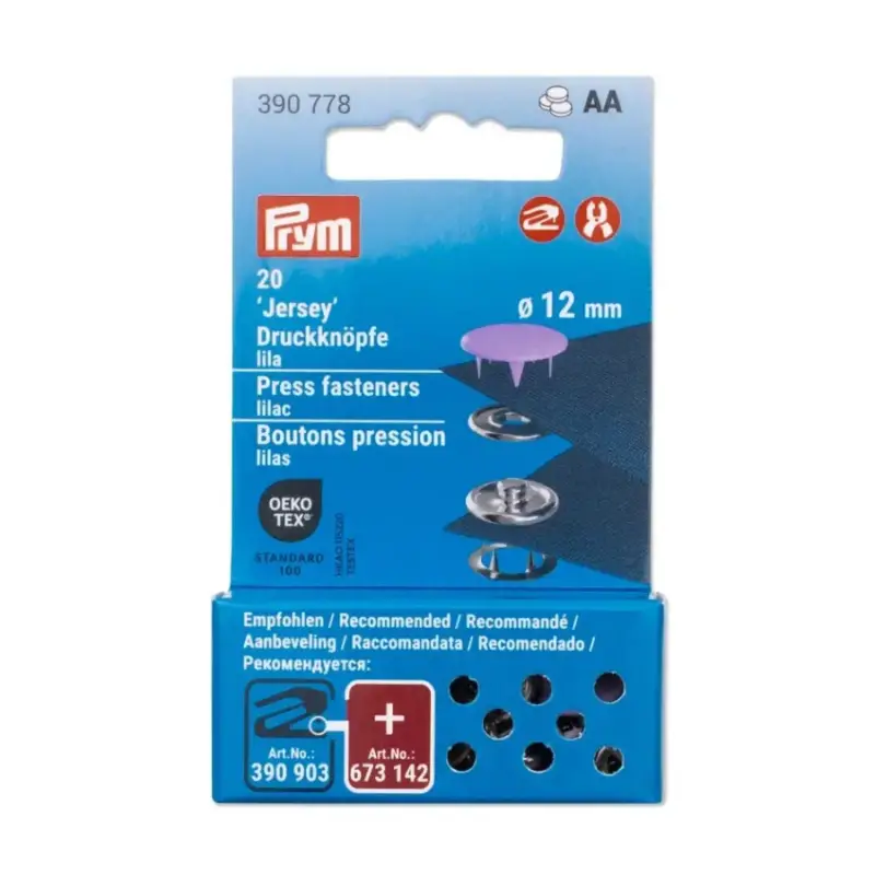 Druckknöpfe Jersey 12mm lila 20 Stk von Prym Preis Gesenkt