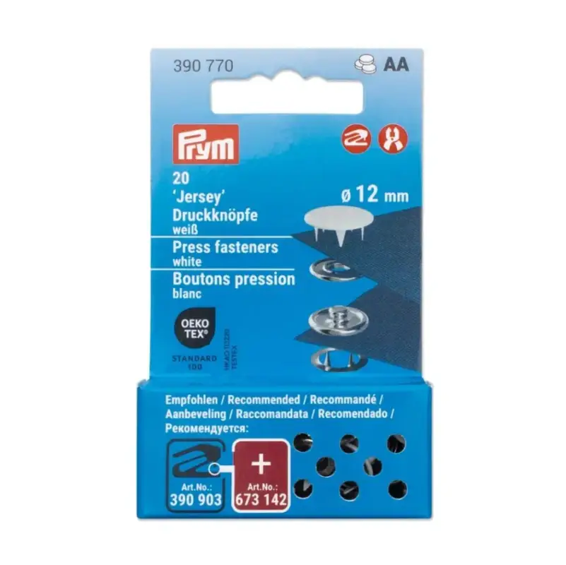 Jetzt Kaufen Druckknöpfe Jersey 12mm weiß 20 Stk von Prym