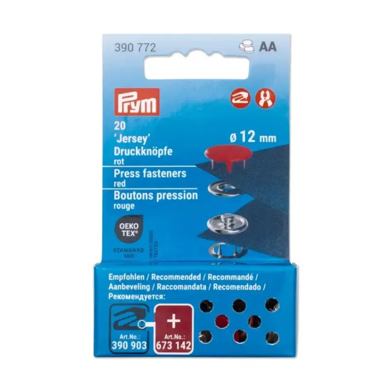 Ausverkauf Druckknöpfe Jersey 12mm rot 20 Stk von Prym