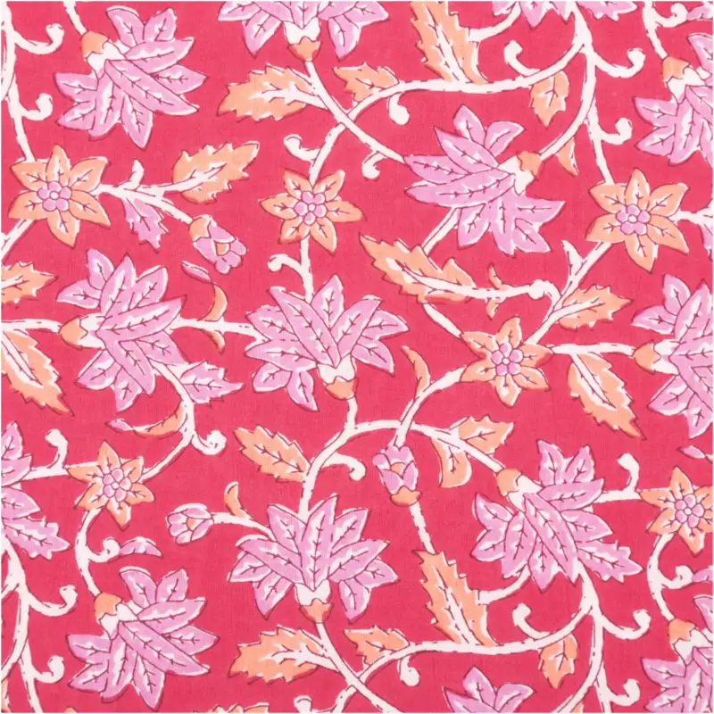 Highlight Baumwollstoff Voile Blumenranken pink 1,45m Breite