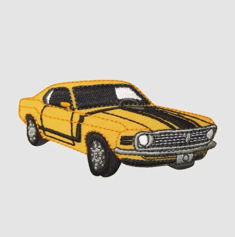Kracherpreis Applikation Oldtimer gelb zum Aufbügeln 40x80mm von Prym